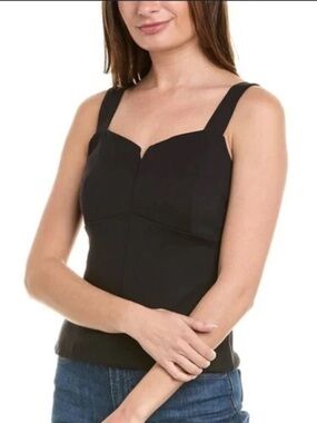 CAbi Black Square-Neck Tank Top Under Over Tank top